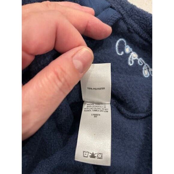 CABELA'S Men's Fleece Jacket LARGE Blue Embroidered Logo Full Zip Coat - Picture 10 of 11